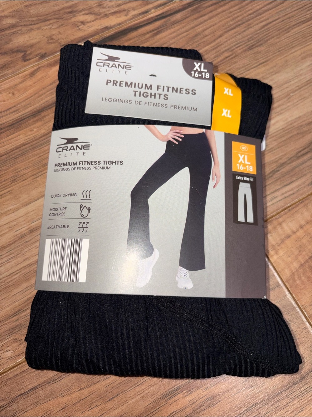Crane Premium Fitness Tights Ribbed Leggings Slim Fit NWT XL Women’s Activewear